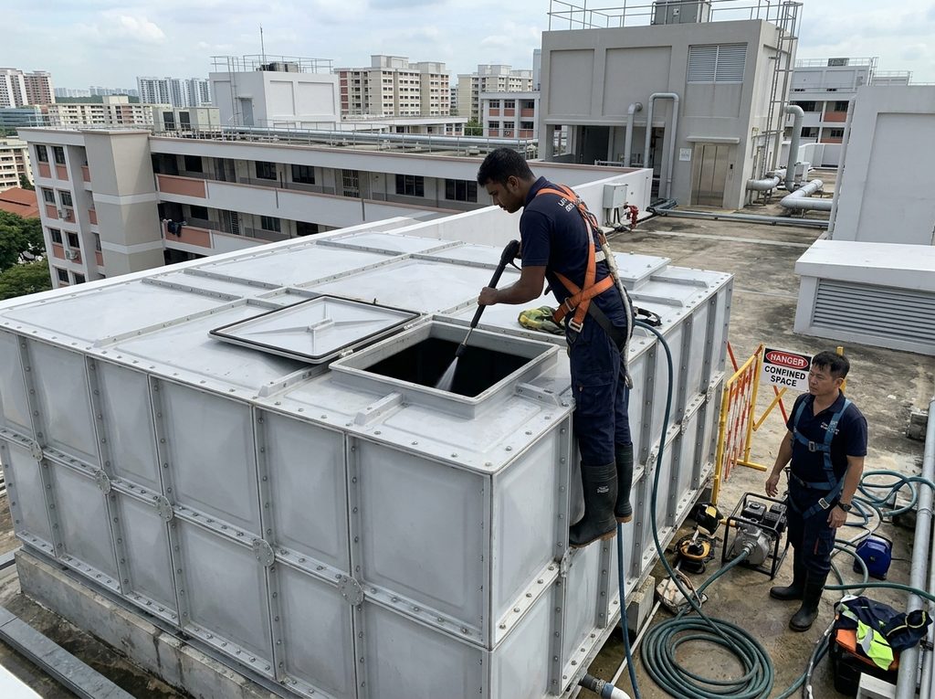 Annual water tank washing
